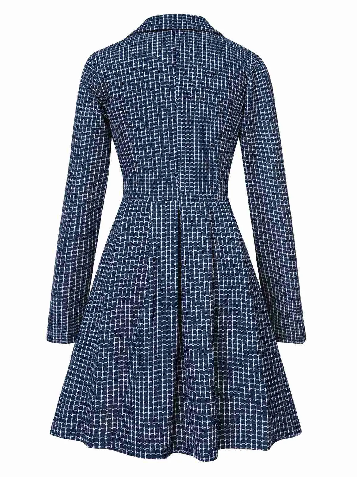 1950s Plaid Notch Lapel Double Breasted Coat