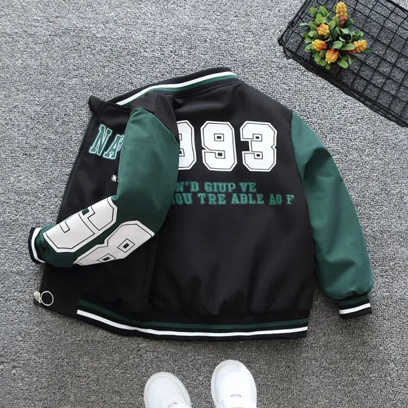 2023 New Boys Spring Autumn Jacket Children's Cartoon Crewneck Suit Jacket Male Baby Casual Children's Clothing 2-12Years Old