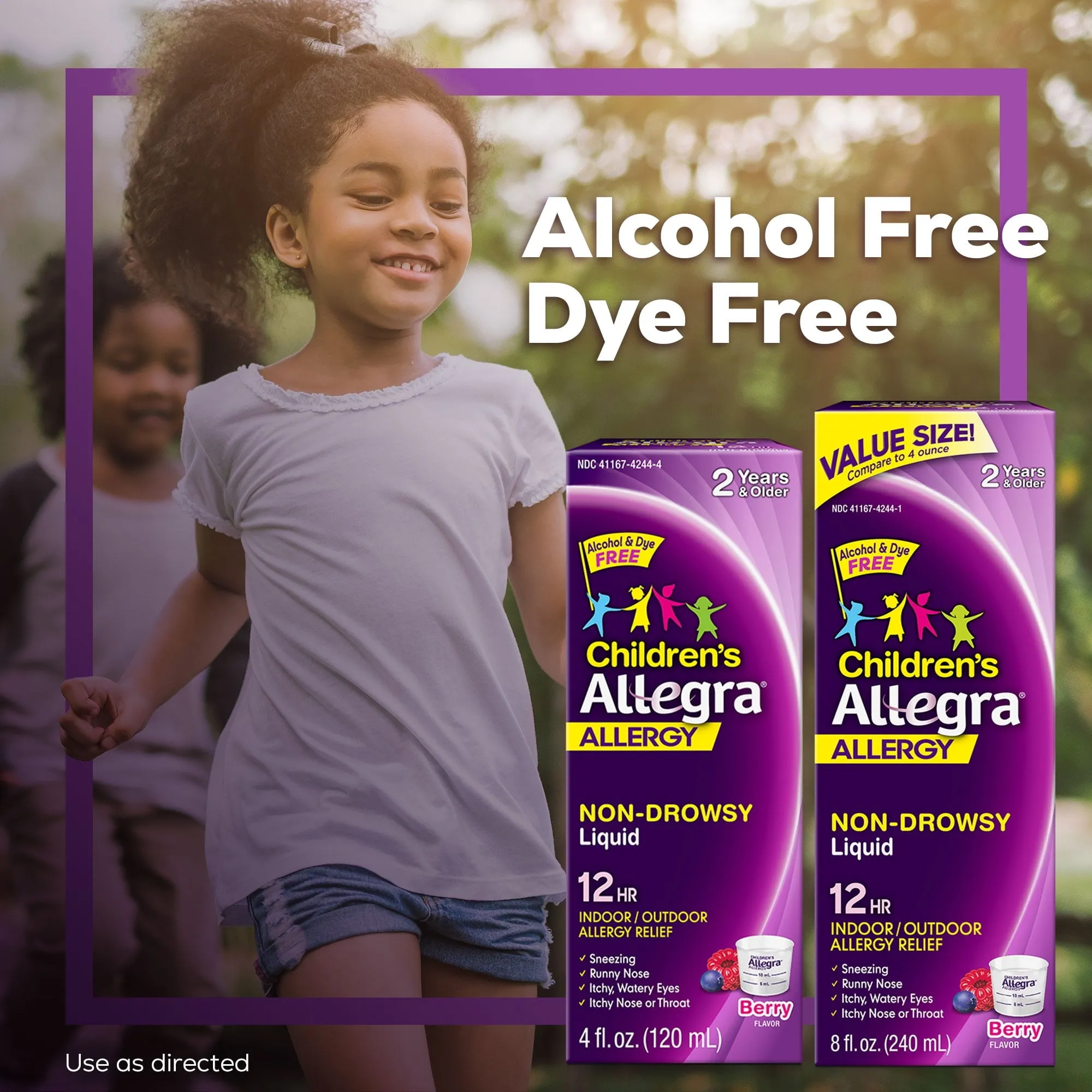 Allegra Children's 12 Hour Non-Drowsy Antihistamine Allergy Relief Medicine 30mg Berry Flavor Liquid 8oz