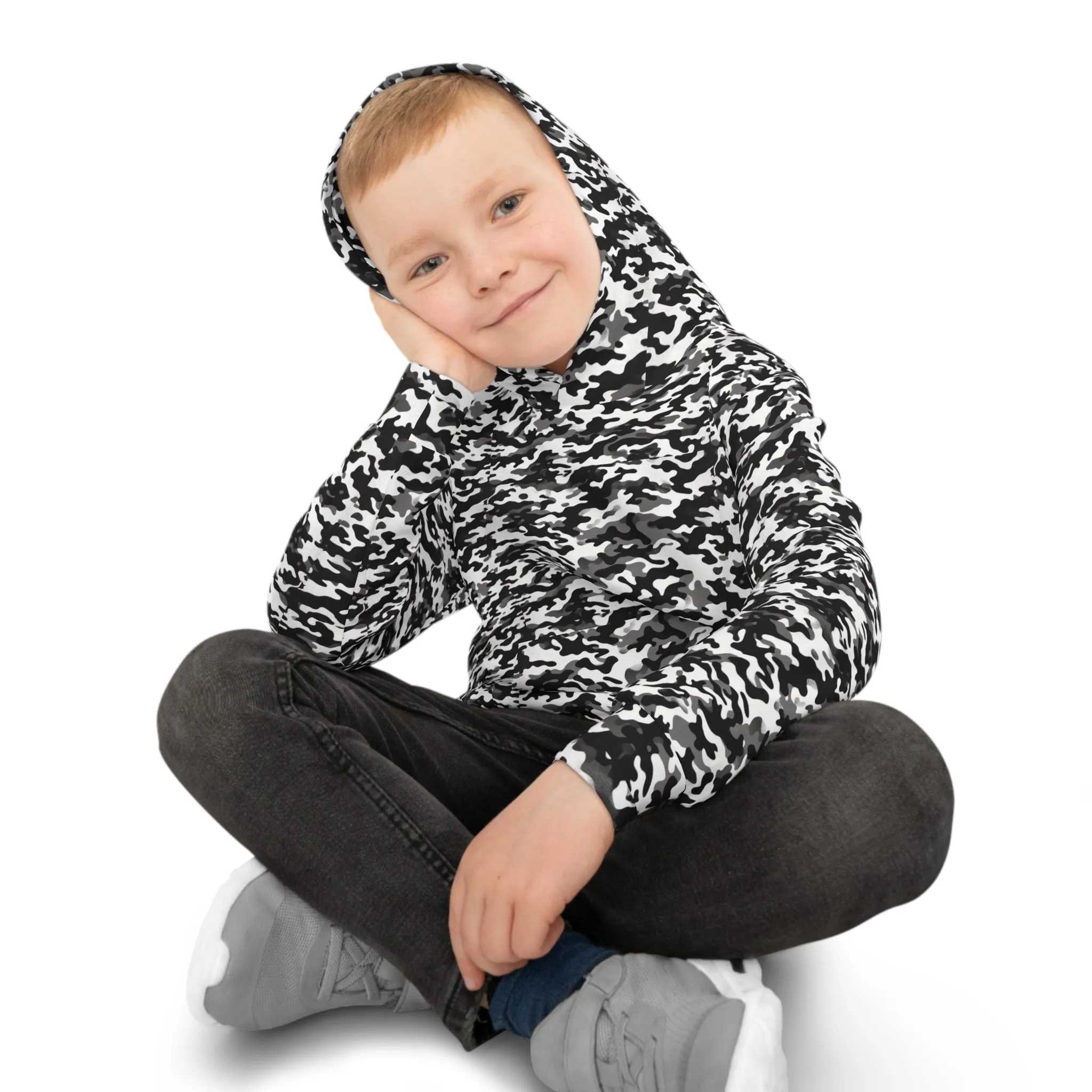 B&W Camo Children's Hoodie (AOP)