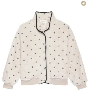 Blackbird Jacket ~ Cream W/ Black Floral Embroidery