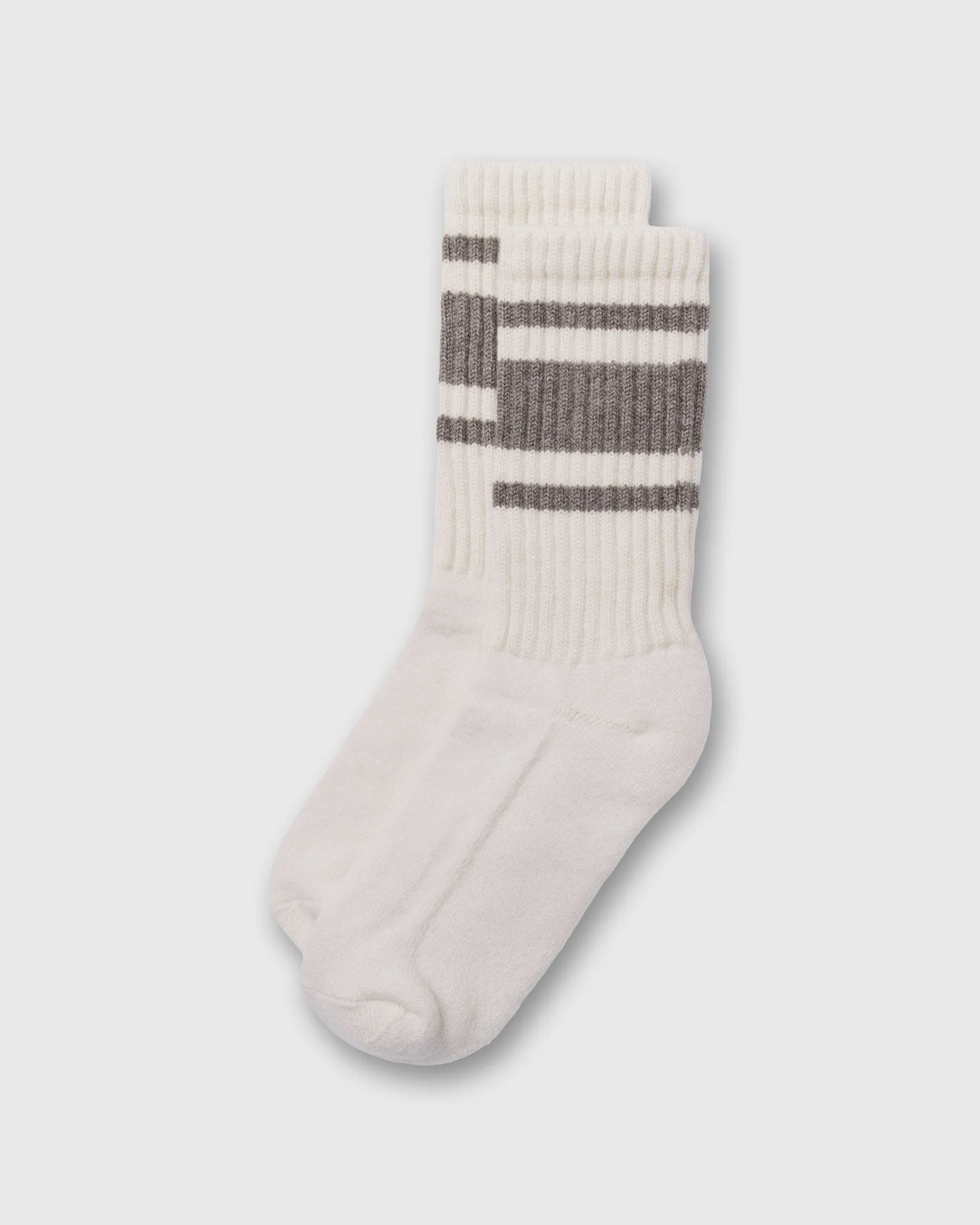 Cashmere Mono Stripe Socks in Elk