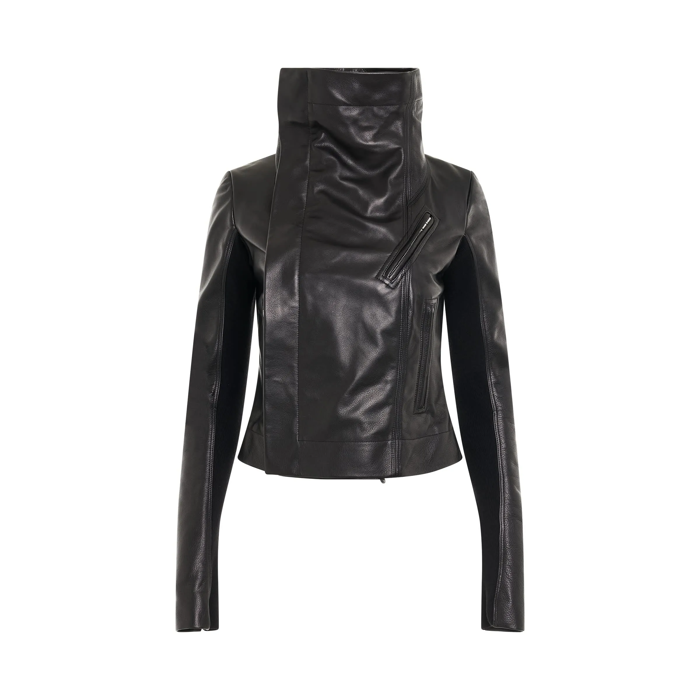 Classic Biker Leather Jacket in Black