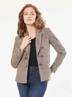 Classic Plaid Double Breasted Jacket