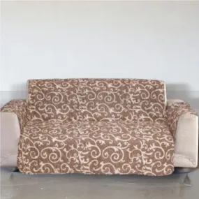 Cotton Quilted Printed Sofa Cover (Copper)