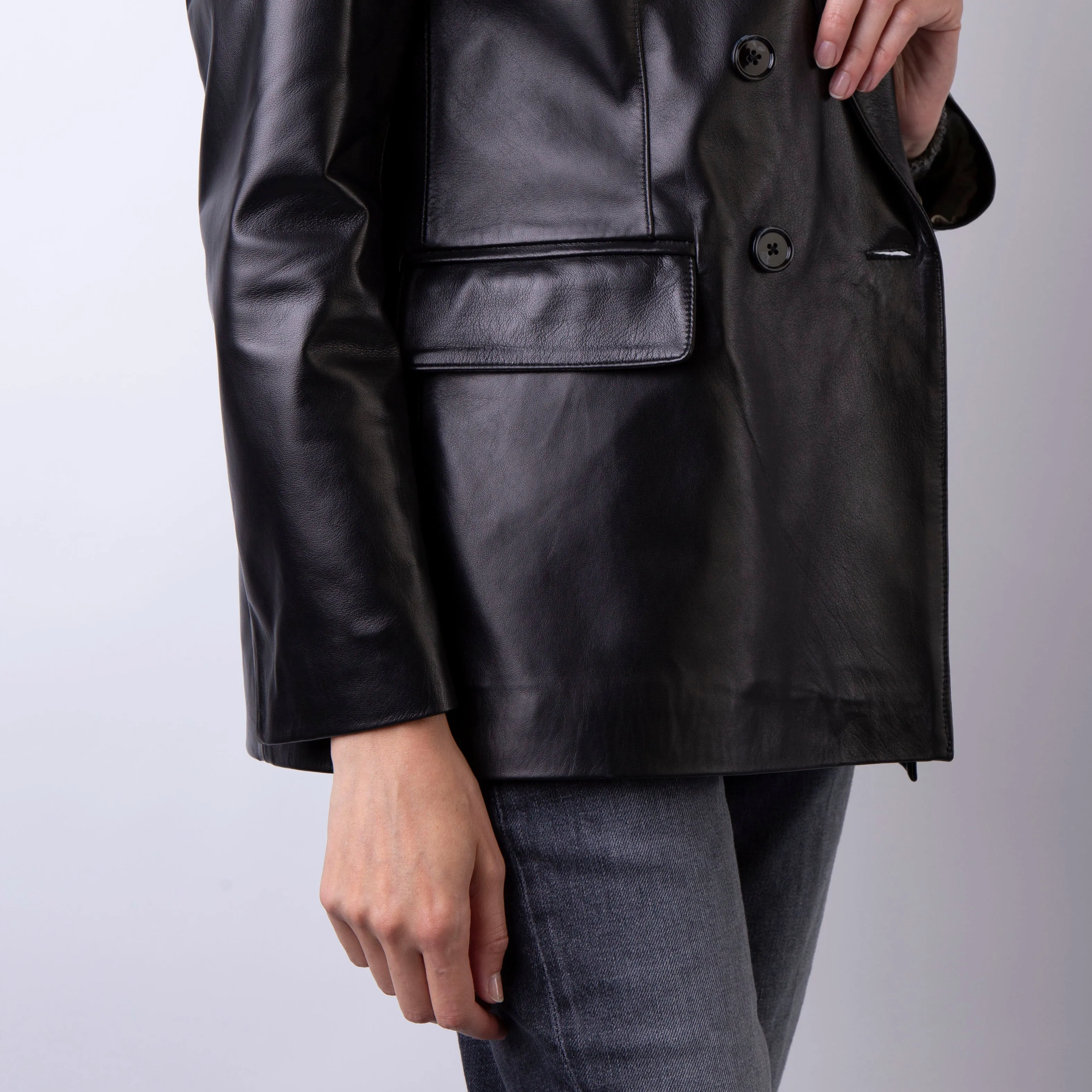 DEPARTMENT 5  LEATHER JACKET DC065-2LF0019 999 BLACK