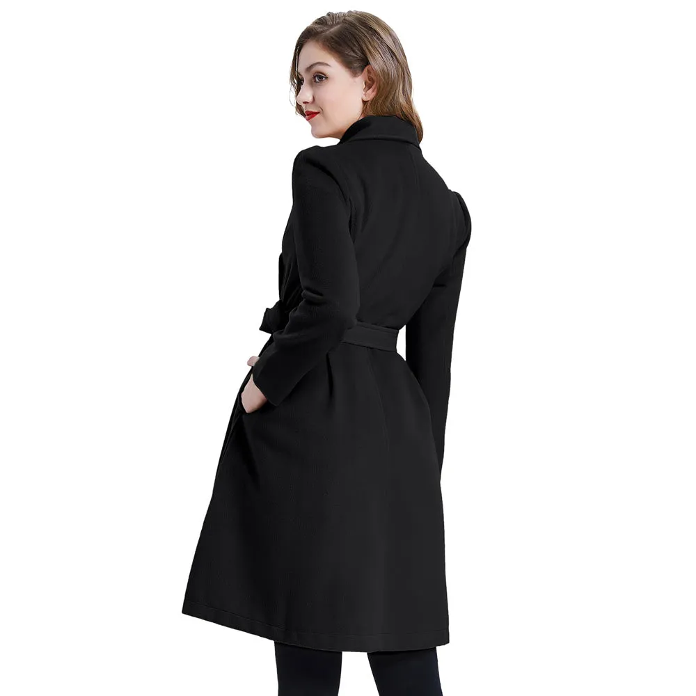 Double Breasted Dress Coats Winter Trench Jacket with Belt