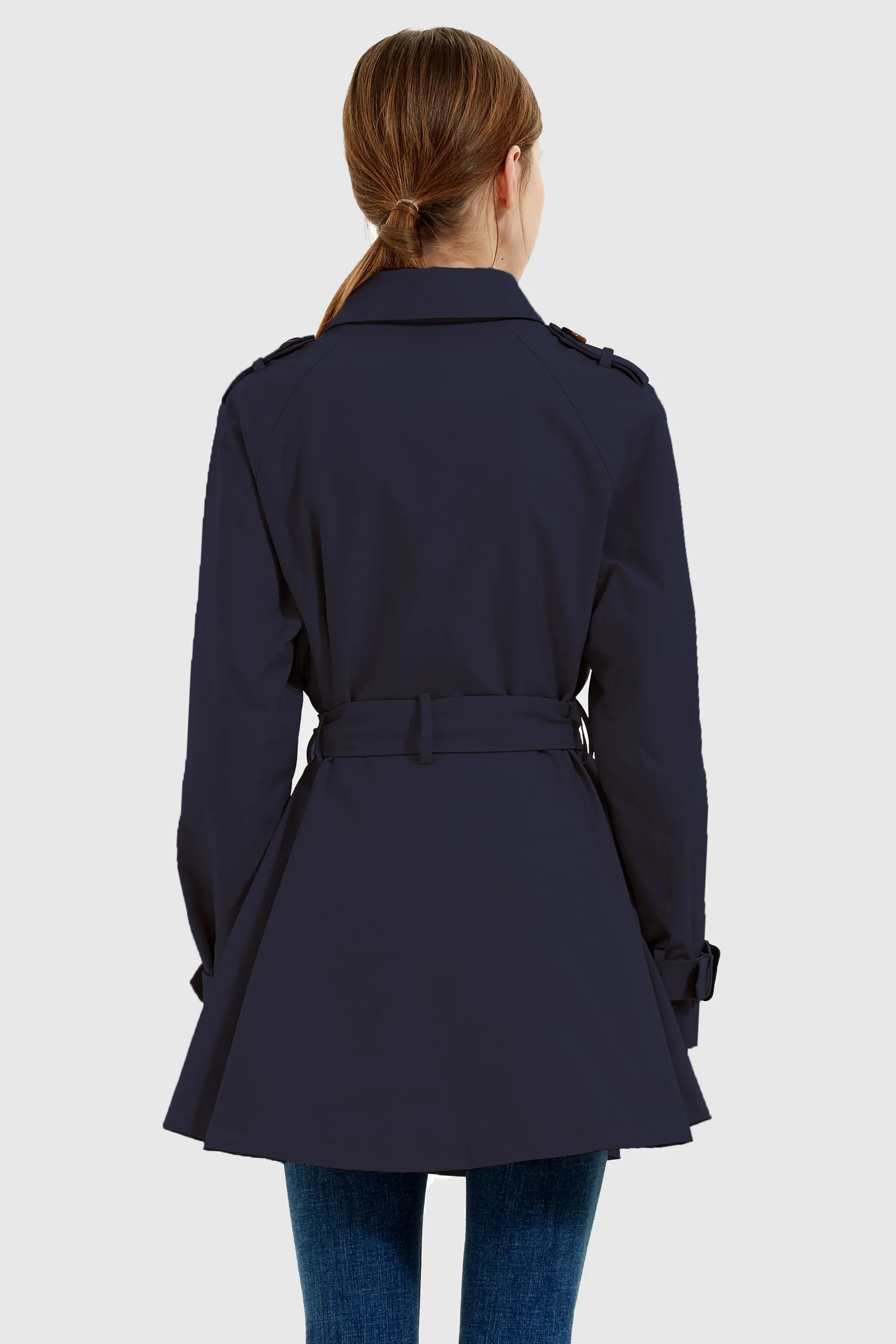 Double-Breasted Short Belted Trench