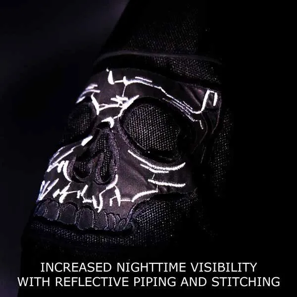 HMM1535 High Mileage Men's Textile Jacket with Embroidered Reflective Skulls