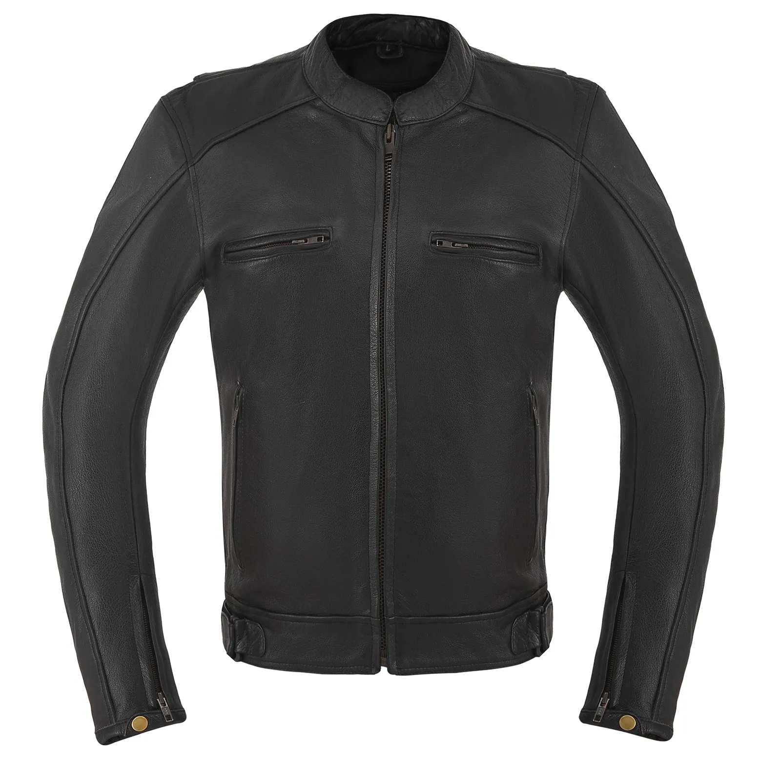 HMM538 Men's Cowhide Premium Leather Scooter Jacket with Conceal Carry