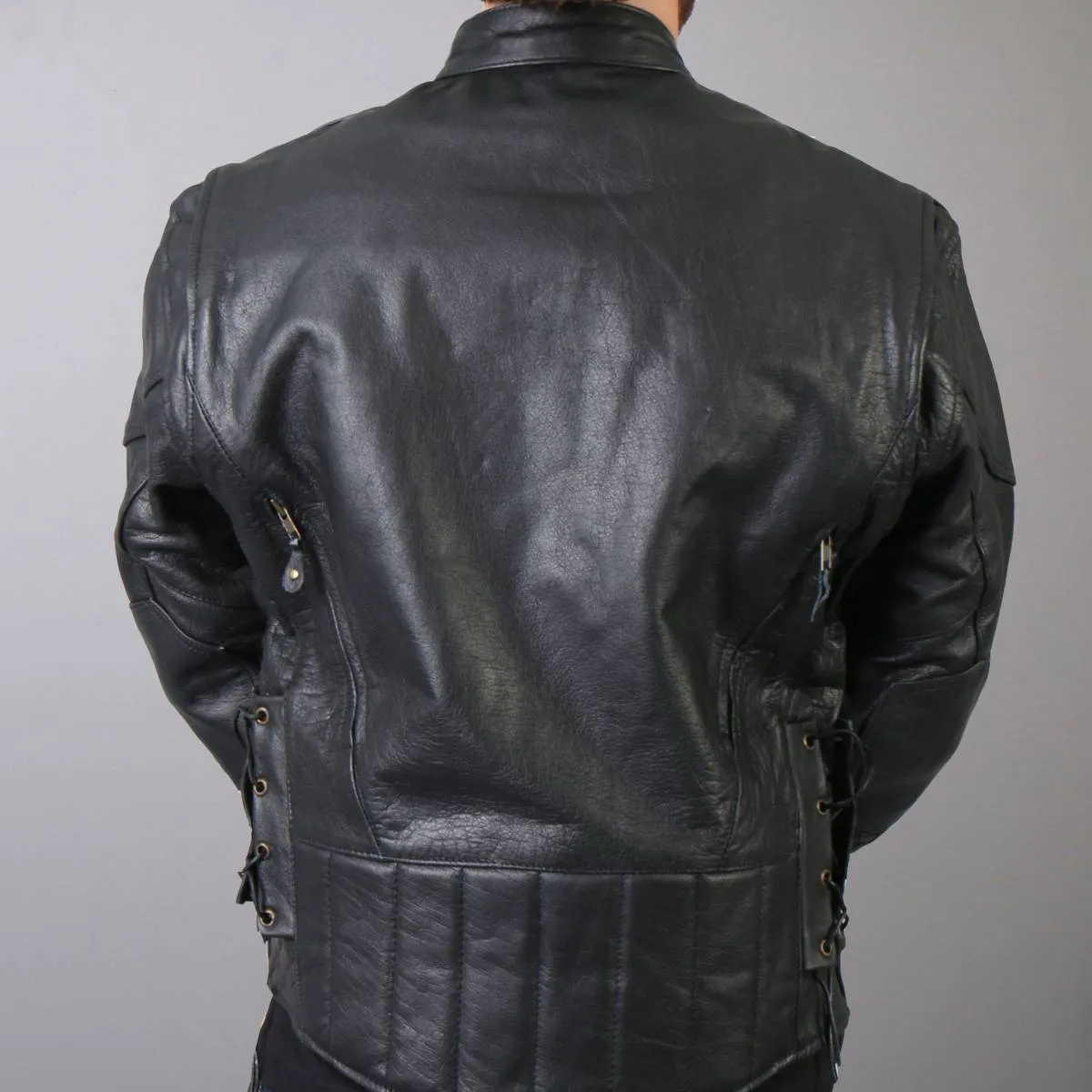 Hot Leathers Men's Premium Leather Vented Motorcycle Biker Jacket JKM1010