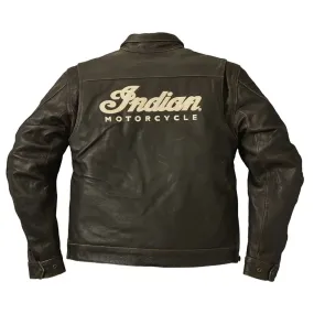 Indian Motorcycle  Mens Leather Classic Riding Jacket Warm Comfy Durable Brown