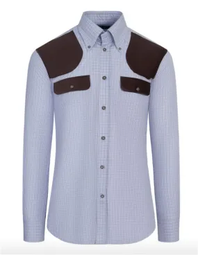 JD Field Shirt in Sky Blue w/Brown Plaid