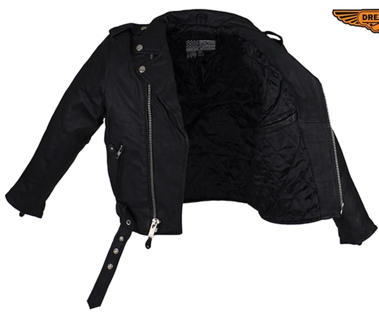 Kids Classic Black Leather Motorcycle Jacket for Boys and Girls