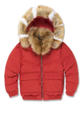 Kids Hollis Bomber Jacket (Red)