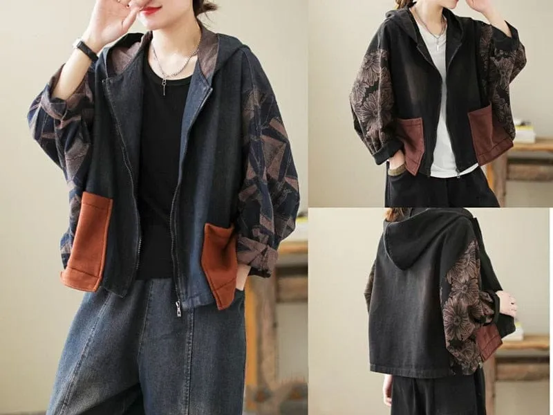 Mave Patchwork Loose Denim Jacket