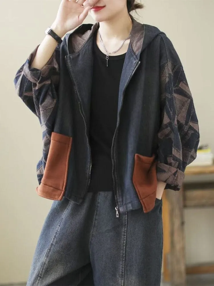 Mave Patchwork Loose Denim Jacket