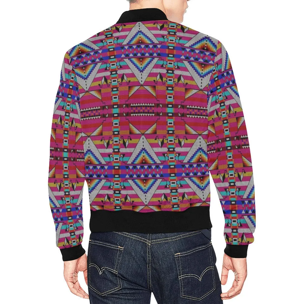 Medicine Blessing Pink All Over Print Bomber Jacket for Men