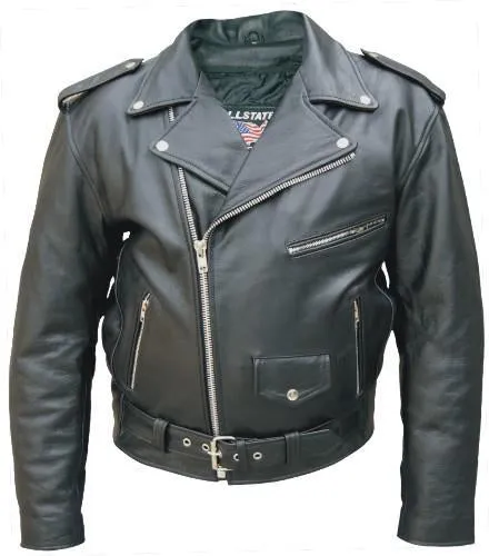 Men's Black Texas Flag Buffalo Leather Motorcycle Jacket