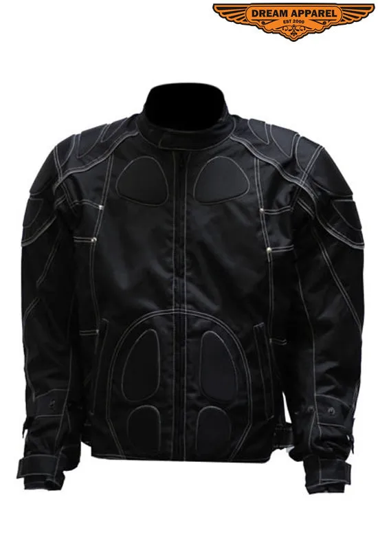 Mens Motorcycle Jacket With Mesh & Nylon Material