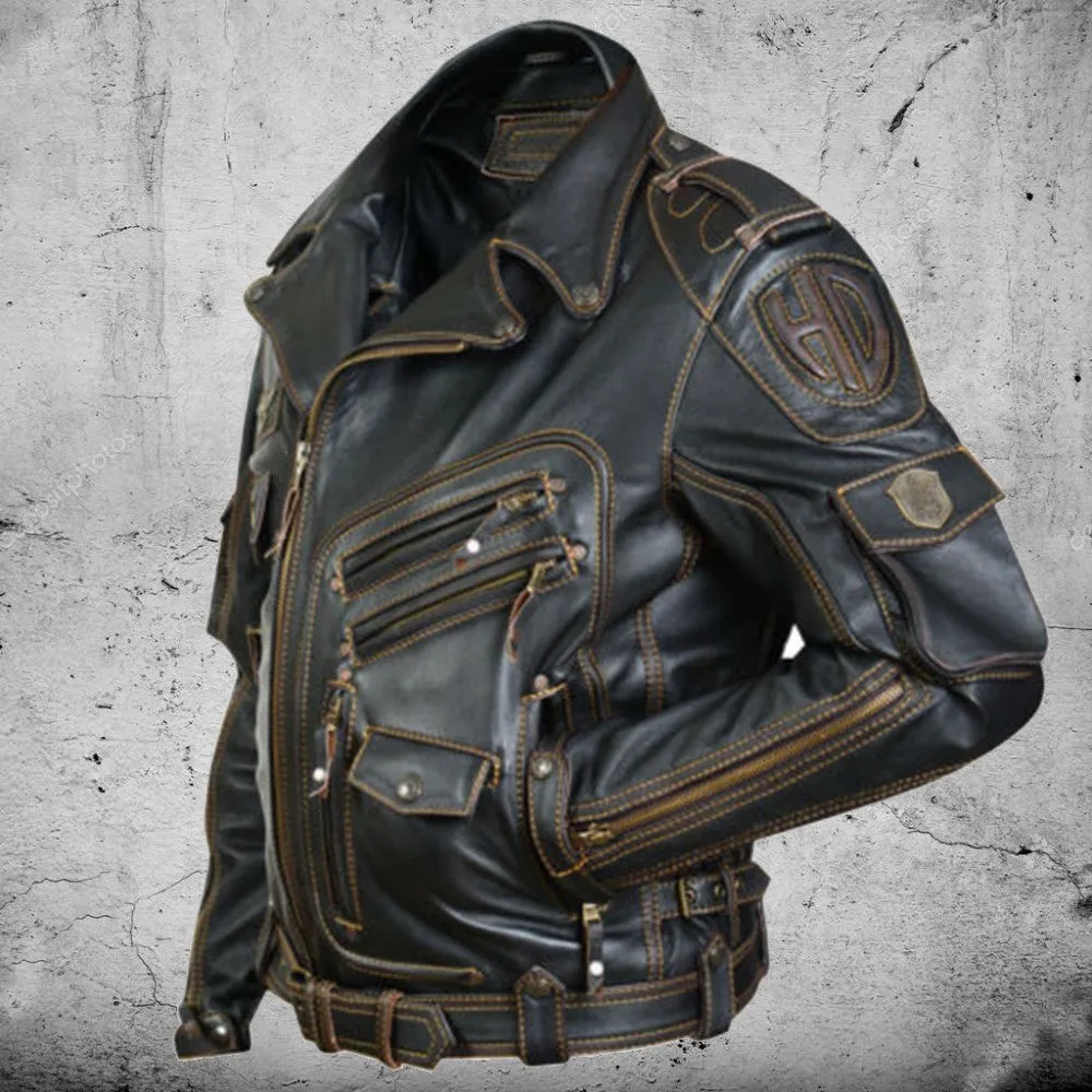 Men's Premium Leather Motorcycle Jacket