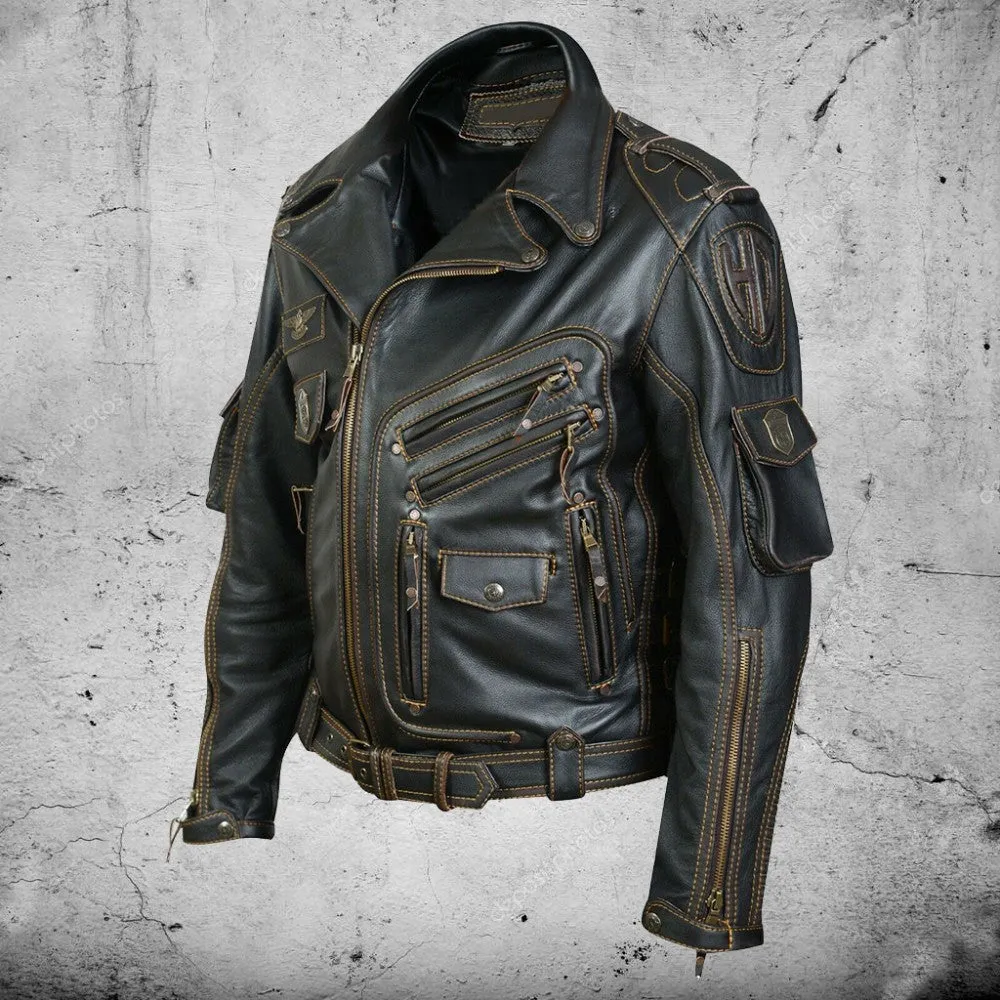 Men's Premium Leather Motorcycle Jacket