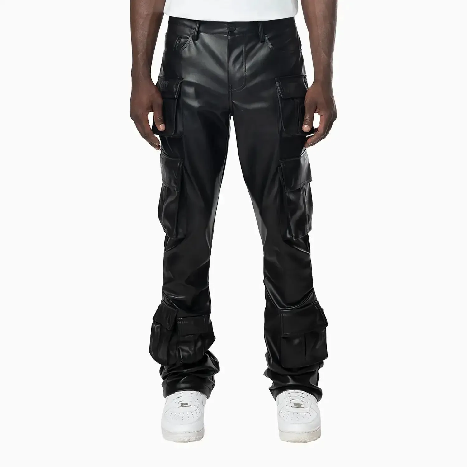 Men's Stacked Utility Vegan Leather Pant