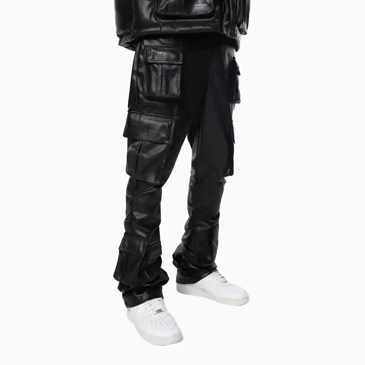 Men's Stacked Utility Vegan Leather Pant