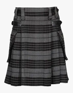 MEN'S TARTAN UTILITY KILT LAUTREAMONT Grey Watch