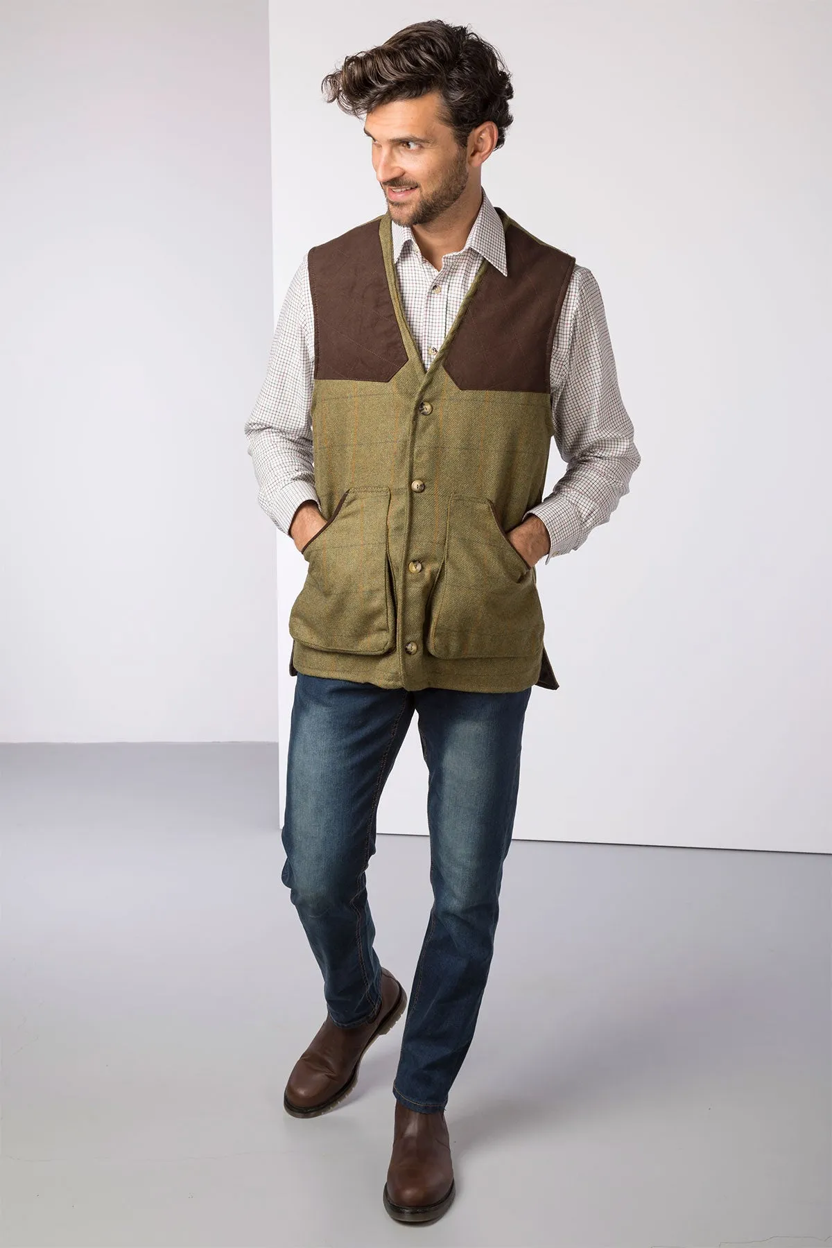 Men's Tweed Shooting Waistcoat - Danby