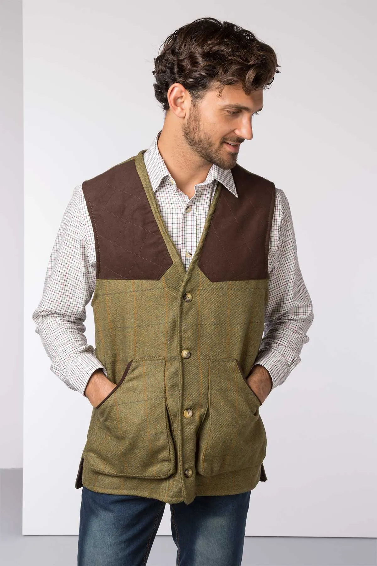 Men's Tweed Shooting Waistcoat - Danby