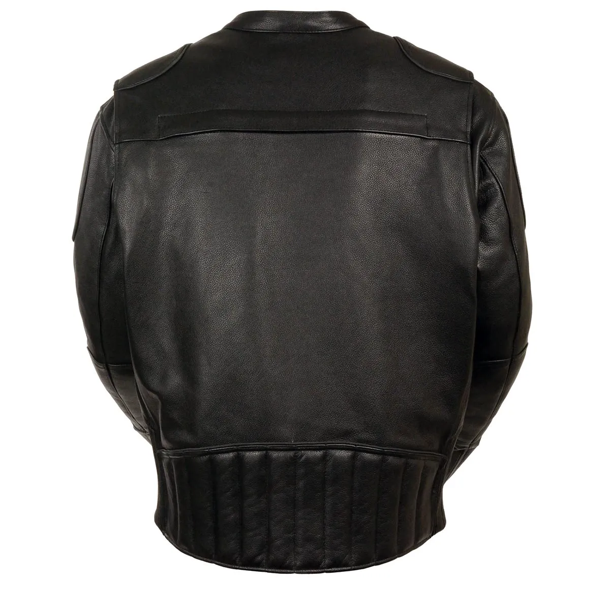 Milwaukee Leather LKM1705 Men's Black Side Stretch Vented Black Leather Scooter Jacket