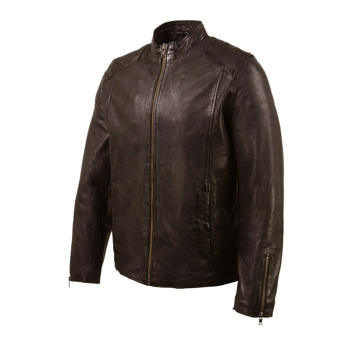 Milwaukee Leather Vintage SFM1803 Men's Brown Leather Moto Style Fashion Jacket