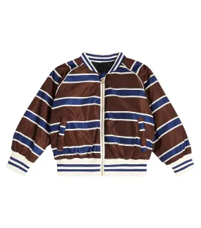 Mini Rodini reversible striped bomber jacket, multicolor