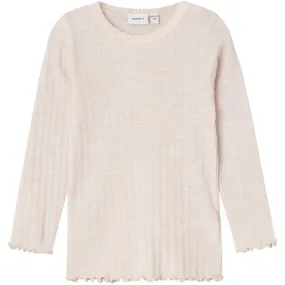 Name It Lilac Ash Wossa Wool/Silk Rib Blouse