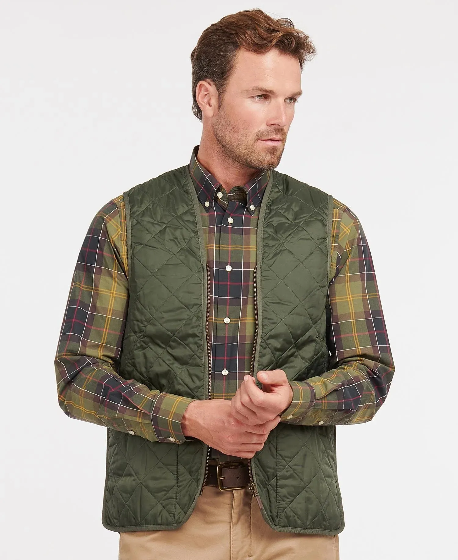 Quilted Waistcoat Zip-In Liner (Olive)