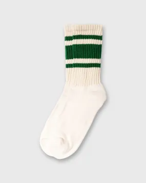 Retro Mono Stripe Socks in Forest Green