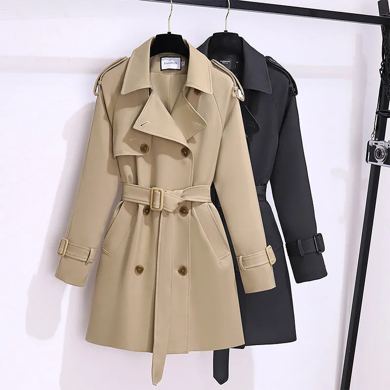 Short Trench Coat Women's Khaki