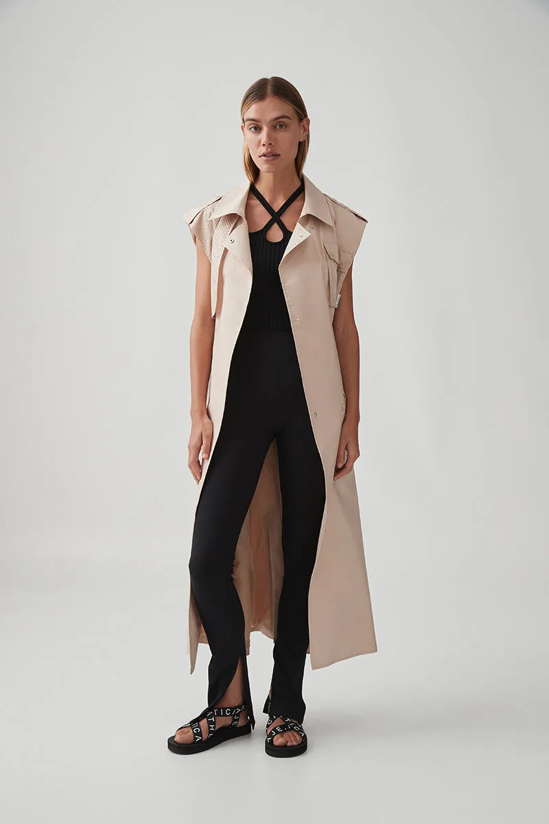 Sleeveless Belted Trench 703