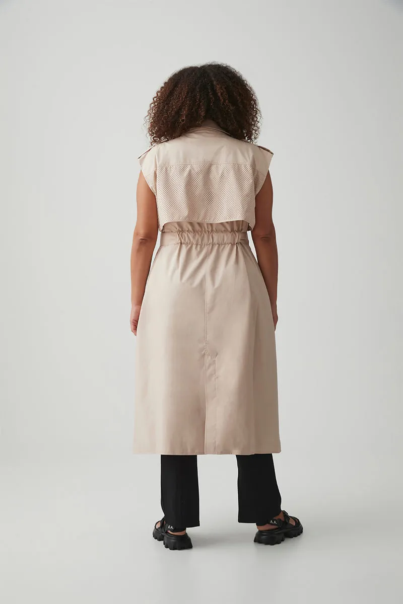 Sleeveless Belted Trench 703