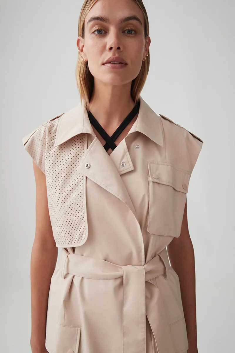 Sleeveless Belted Trench 703