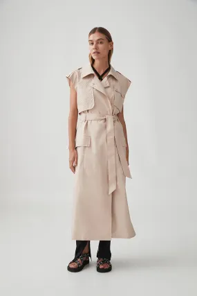 Sleeveless Belted Trench 703