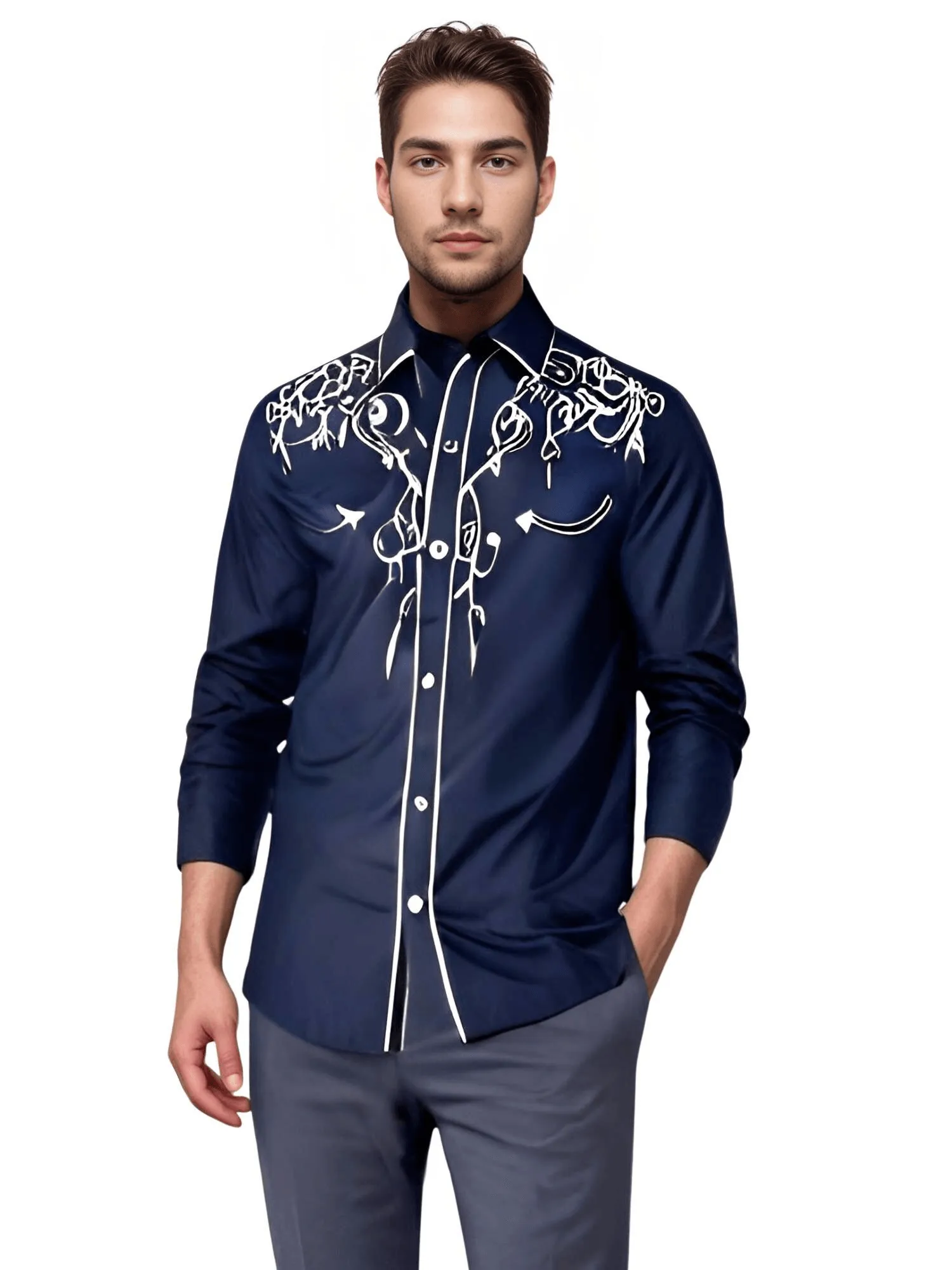 Stylish Men's Western Cowboy Shirt