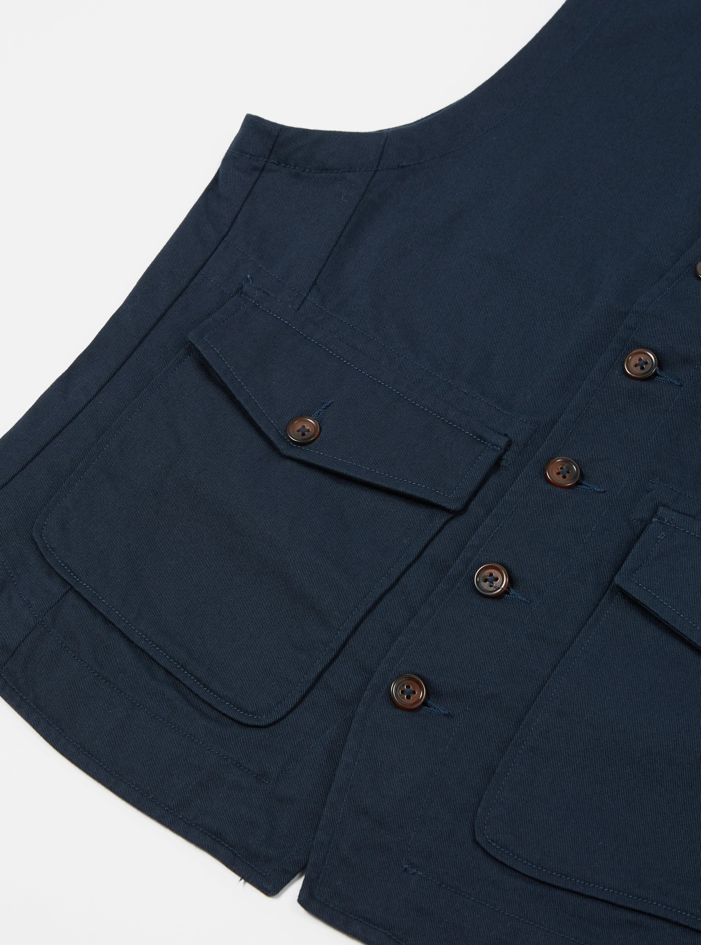 Universal Works Field Waistcoat in Navy Twill