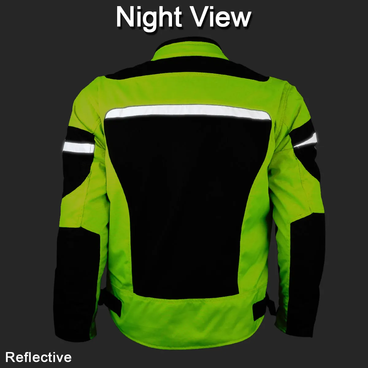 VL1624HG Advanced 3-Season Hi-Vis Mesh/Textile CE Armor Motorcycle Jacket