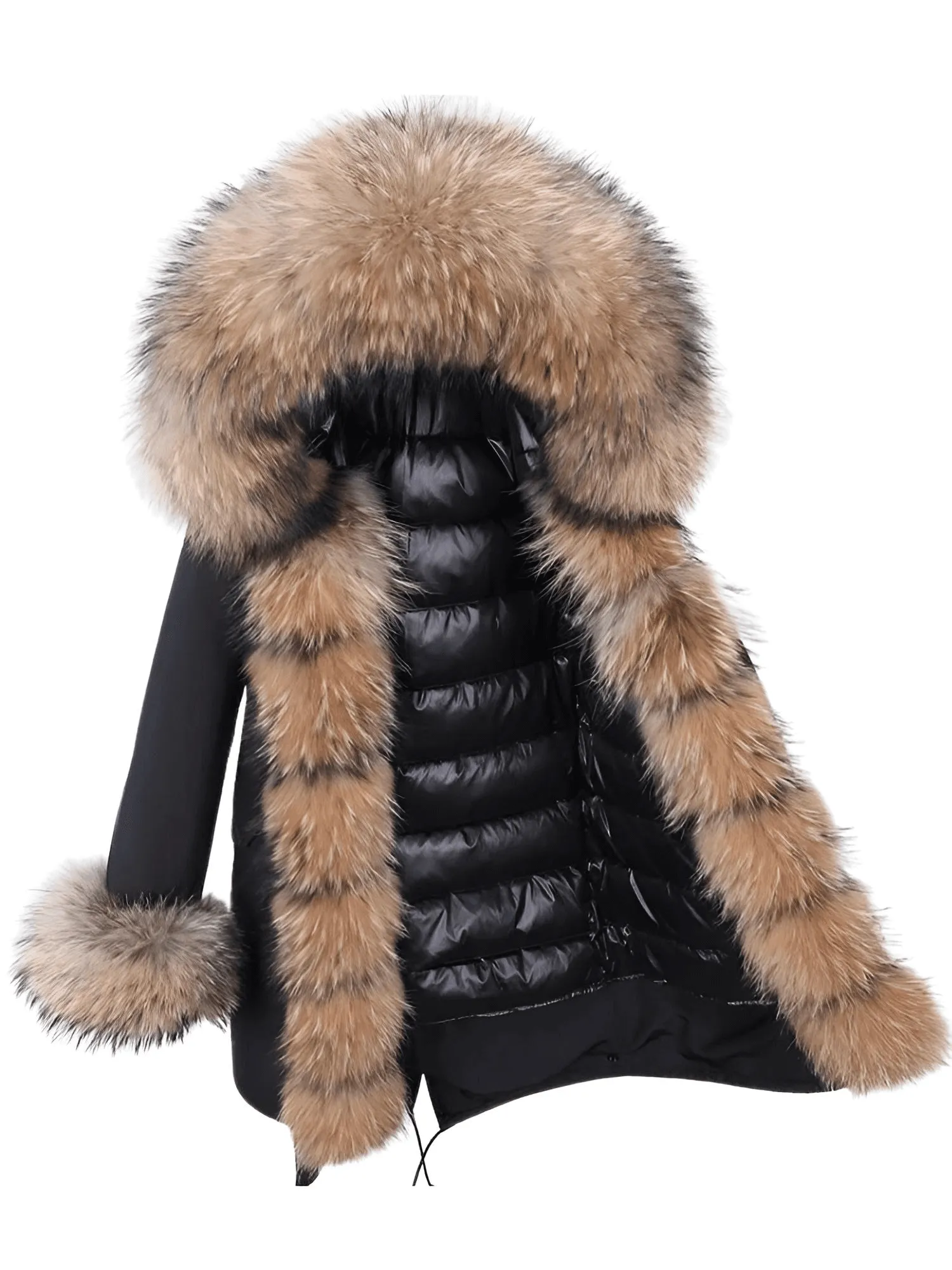 White Duck Down Women's Real Fur Coats