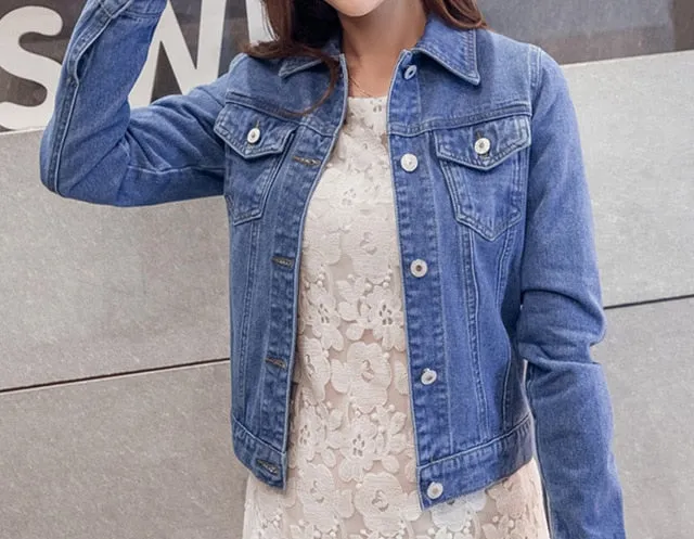 Womens Casual Short Denim Jacket