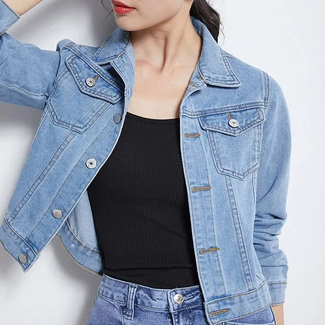 Womens Casual Short Denim Jacket