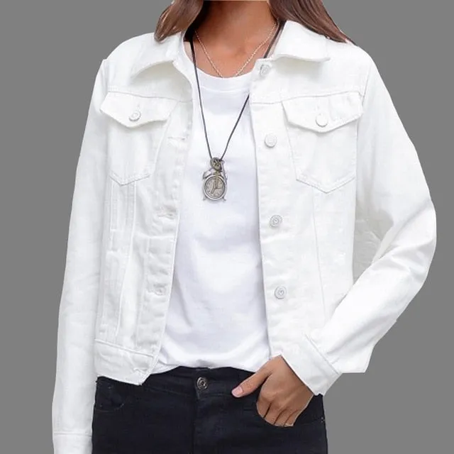 Womens Casual Short Denim Jacket