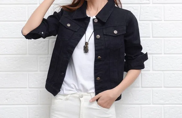 Womens Casual Short Denim Jacket